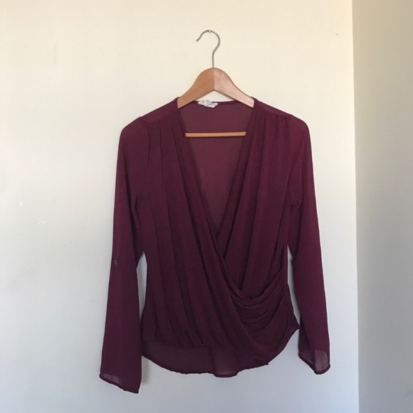Tops - Burgundy Formal longsleeve blouse ✨